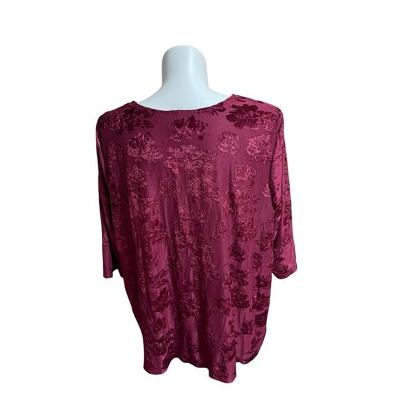 Catherine's‎ Velvet Flocked Burnout Blouse 3XWP (Petite Plus)-Whimsigoth - Picture 3 of 9